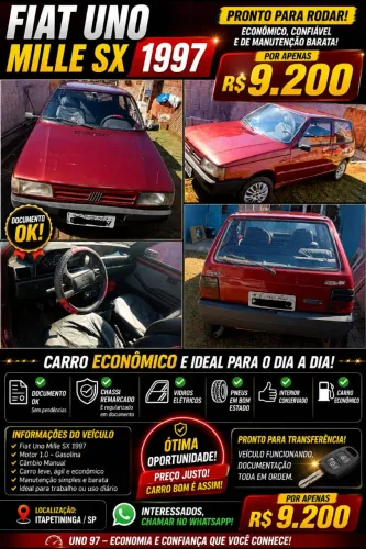 Fiat Uno Mille EP 2P E 4P 1997