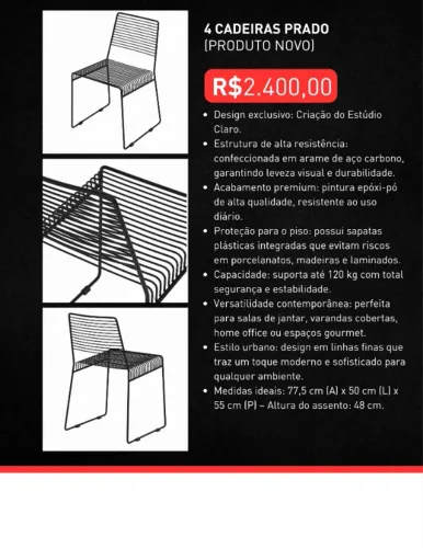4 CADEIRAS PRADO