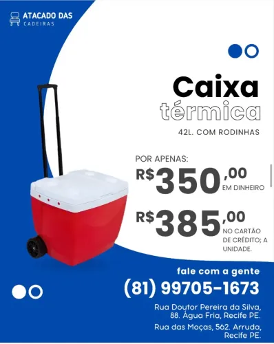 Caixa térmica 42 L com rodinhas