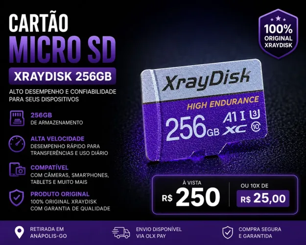 Cartão MicroSD XrayDisk 256GB Original
