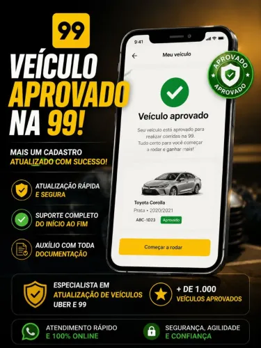 Suporte Para Cadastro e Atualização Uber e 99!!