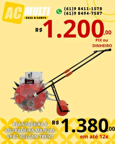 PLANTADEIRA E ADUBADEIRA MANUAL VPA7 VULCAN TRENT