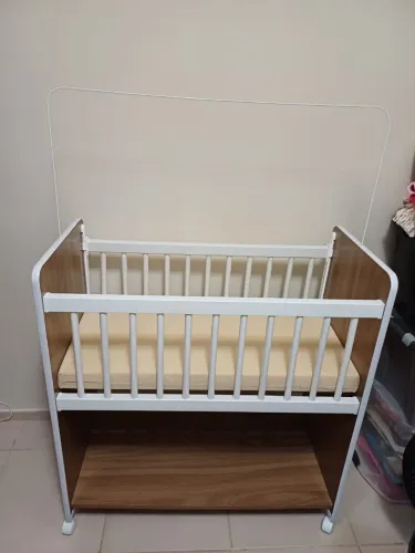 Mini Berço com Colchão e Grade Móvel Moises Lateral By Side Menino Menina - Semi novo