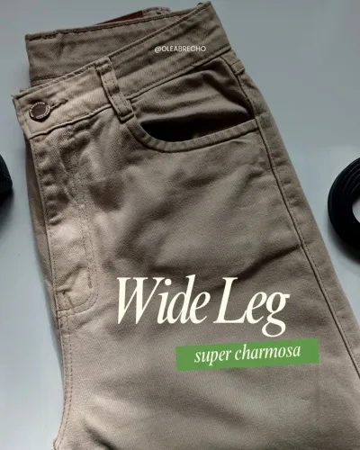 Wide Leg Caqui Tam 40