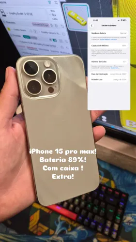 iPhone 15 pro max 256 gigas com caixa ! 89%