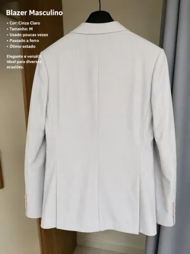 Blazer social cinza platino 