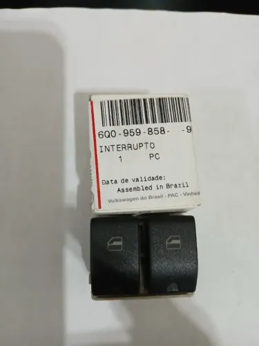 Botão duplo vidro elétrico dianteiro lado motorista - Gol/Voyage/Saveiro G5/G6