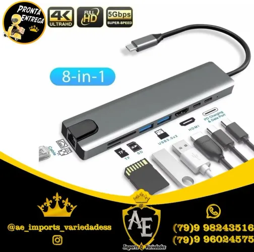 HUB 8x1 com entrada RJ-45