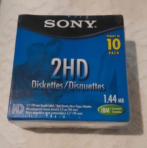 Caixa fechada de Disquetes Sony 3.5 2HD de 1,44mb (10un)