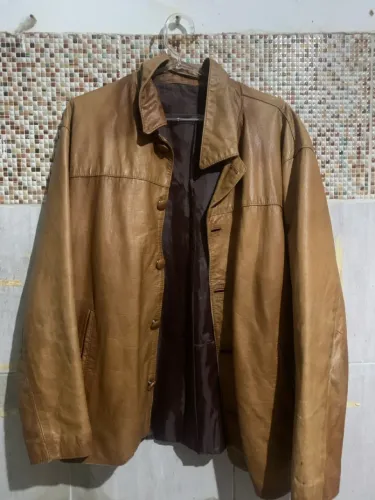 Jaqueta de couro masculina