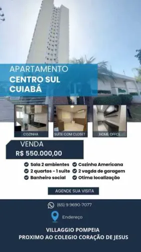 Lindo apartamento de 2/4 sendo uma supite com closet totalmente climatizado e completo de