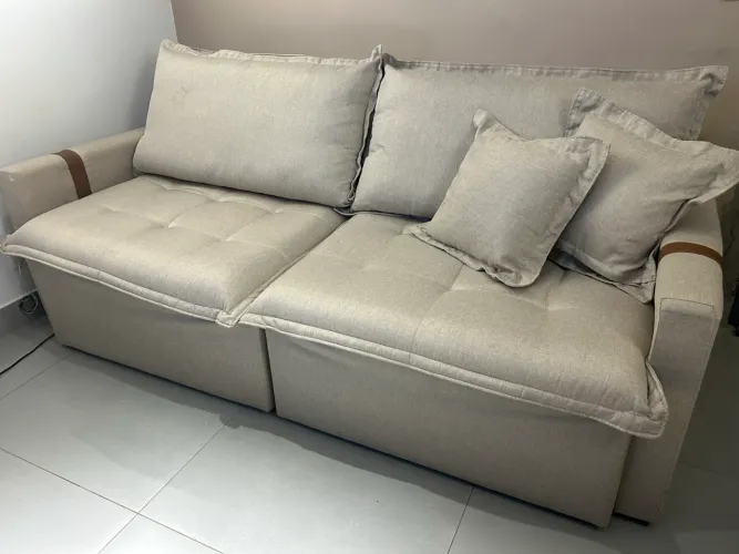 Sofá de linho retrátil sem caixa 