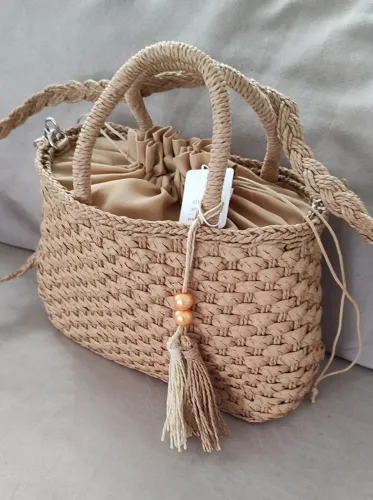 Bolsa de Palha de Mão e Transversal