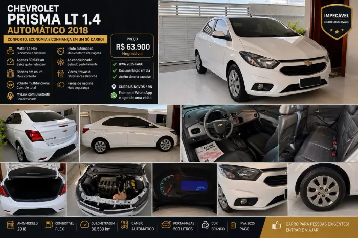 Chevrolet Prisma Sed. LT 1.4 8V Flexpower 4P Aut. 2018