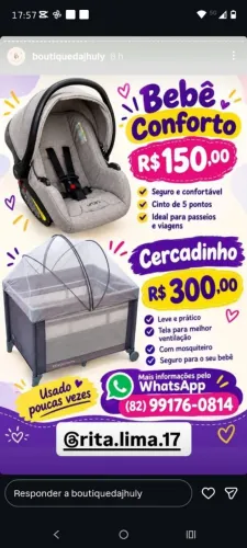 Cercadinho e bebê conforto usado poucas vezes.