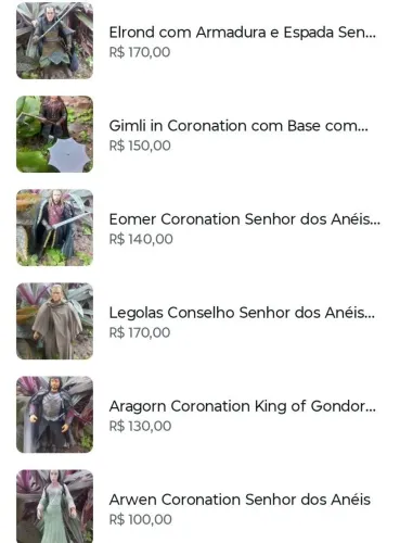 Lote com 6 Figuras - Senhor dos Anéis - Toy Biz (DESCONTO NO LOTE)