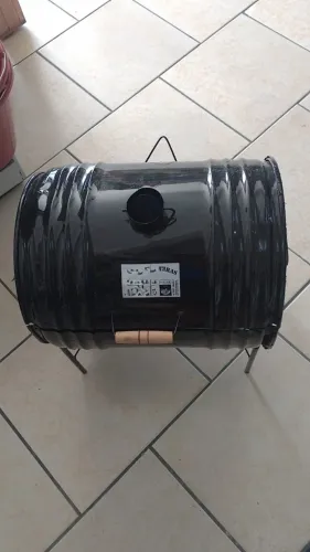 Churrasqueira tambor preta 47x35cm