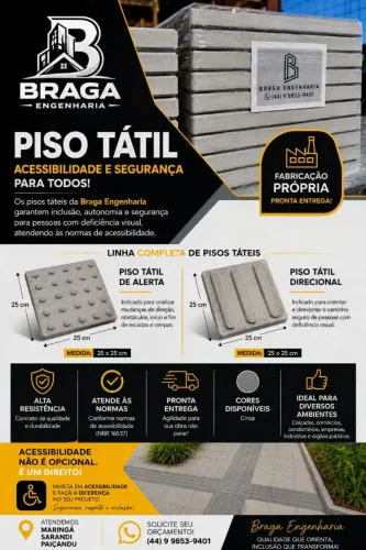 Piso tátil direto da fábrica
