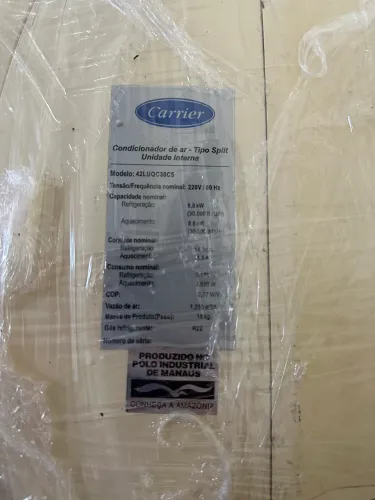 Ar condicionado 30000btu carrier
