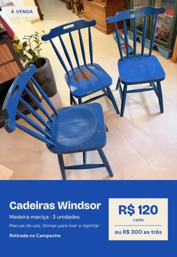 Cadeiras madeira maciça