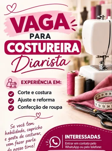 Vaga para costureira