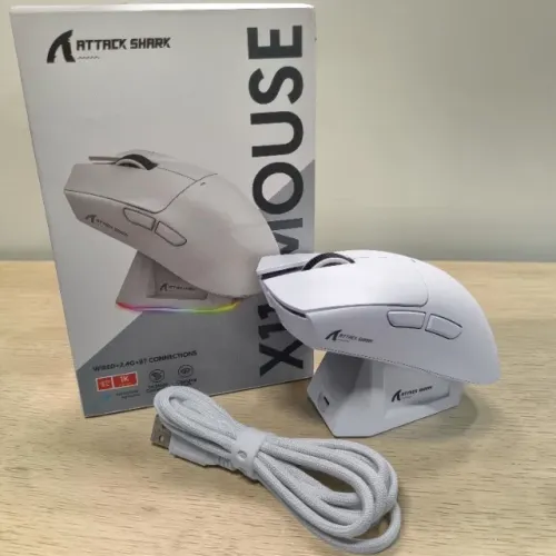 Mouse Gamer Attack Shark X11 Wireless com Dock RGB