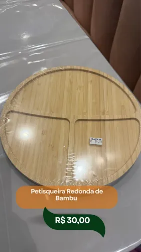 Petisqueira redonda de Bambu