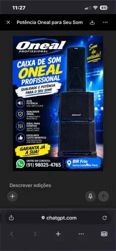 CAIXA DE SOM PROFISSIONAL ONEAL