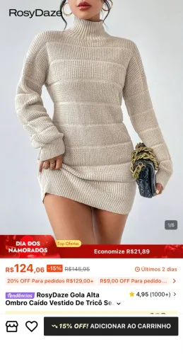 Vestido tricô shein