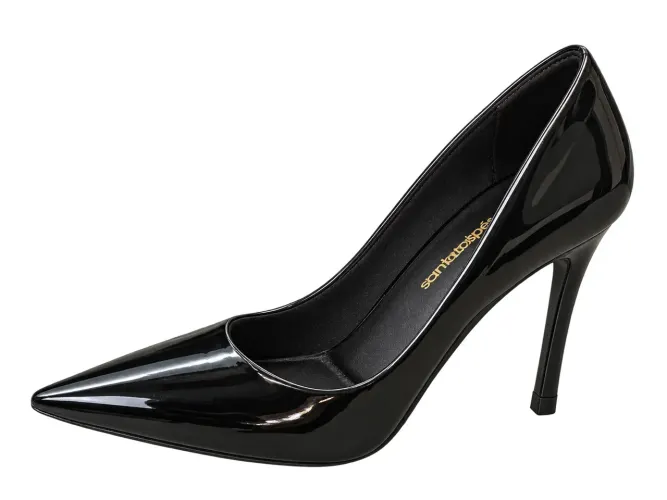 Salto Scarpin preto verniz