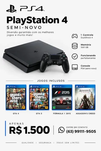 Vendo PS4 semino novo
