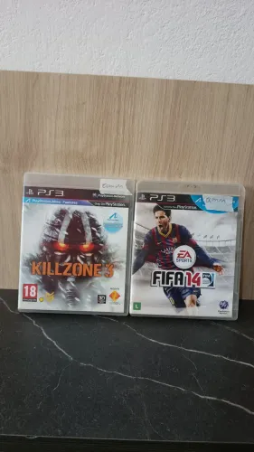 Kit jogos de PS3 originais - FIFA 14 e Kill Zone 3 (Mídias em bom estado e manuais)  