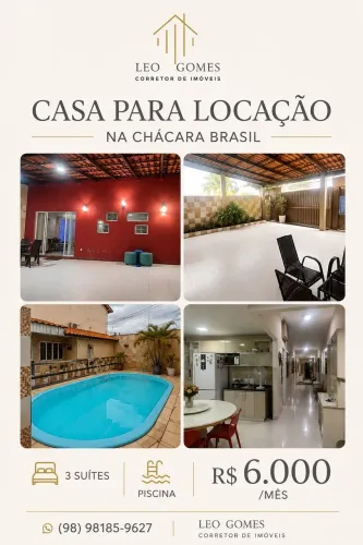 CASA SOLTA PARA LOCAÇÃO  CHÁCARA BRASIL | TURU