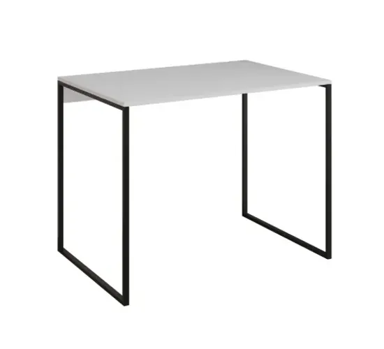 Mesa para Escritório Industrial Base Ferro Preto Tampo Mdp Branco 90x50