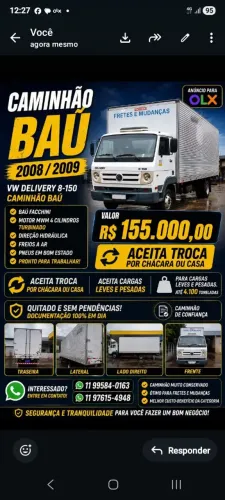 Caminhão delivery baú