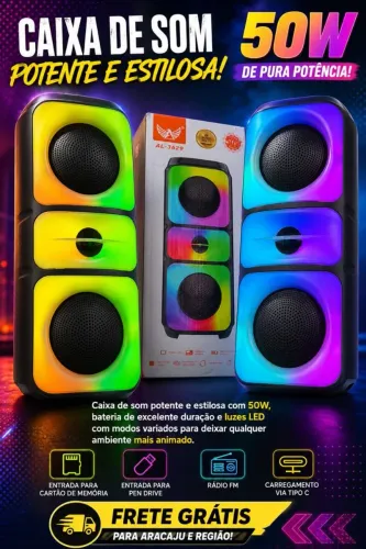 Caixa de som bluetooth original 50w grande