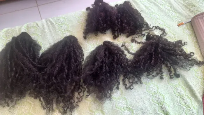 Mechas de cabelo humano cacheado com tinta 50 cada mecha