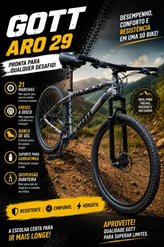 Bike GOTT aro 29 cinza