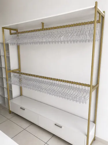 Arara Metalon + gaveta em MDF + Prateleira