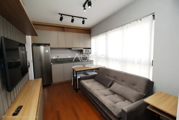 Apartamento Mobiliado com 1 Quarto para Alugar no Batel - Excelente Localização - Pronto p