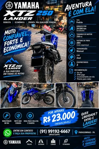 Yamaha XTZ 250 Lander 2023/2023 ABS - 29.500 km - R$ 23.000