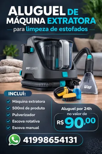 Aluguel de Máquina Extratora para limpeza de Estofados