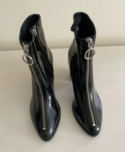 bota de verniz schutz TAM 38 preta cano curto