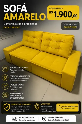 Sofá Lindo e Confortável - Pronto para Sua Sala
