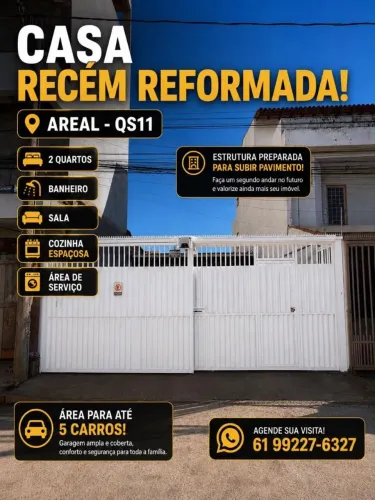 Vendo casa recém reformada, com estrutura para 2° pavimento.