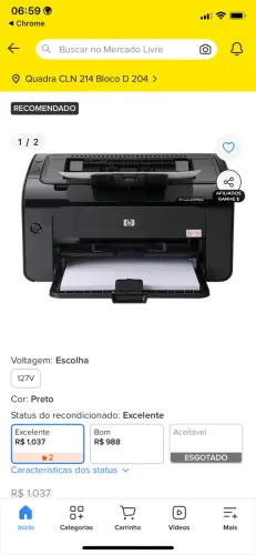 Impressora hp 1102w toner Wi fi
