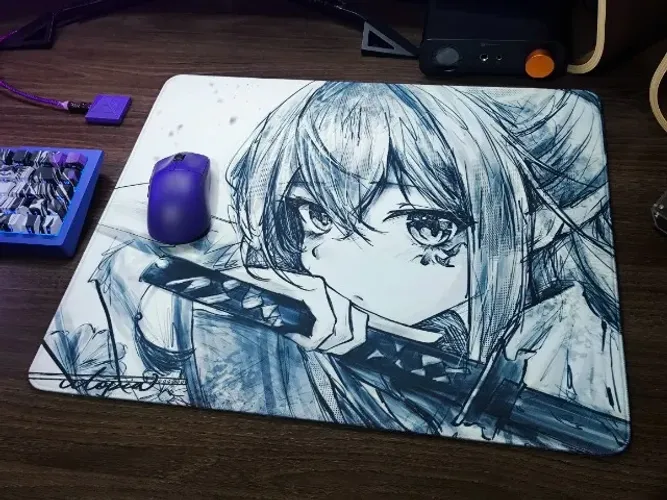 Mousepad Utopia Black Blade V2 Line art version 490mm x 420mm Control