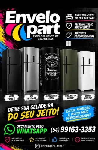 Envelopamento de móveis geladeira