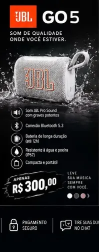 Caixa GO5 JBL cm Led lançamento 