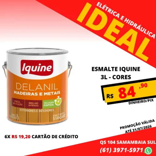 Tinta Esmalte iquine 3L cores do catalogo madeiras e metais